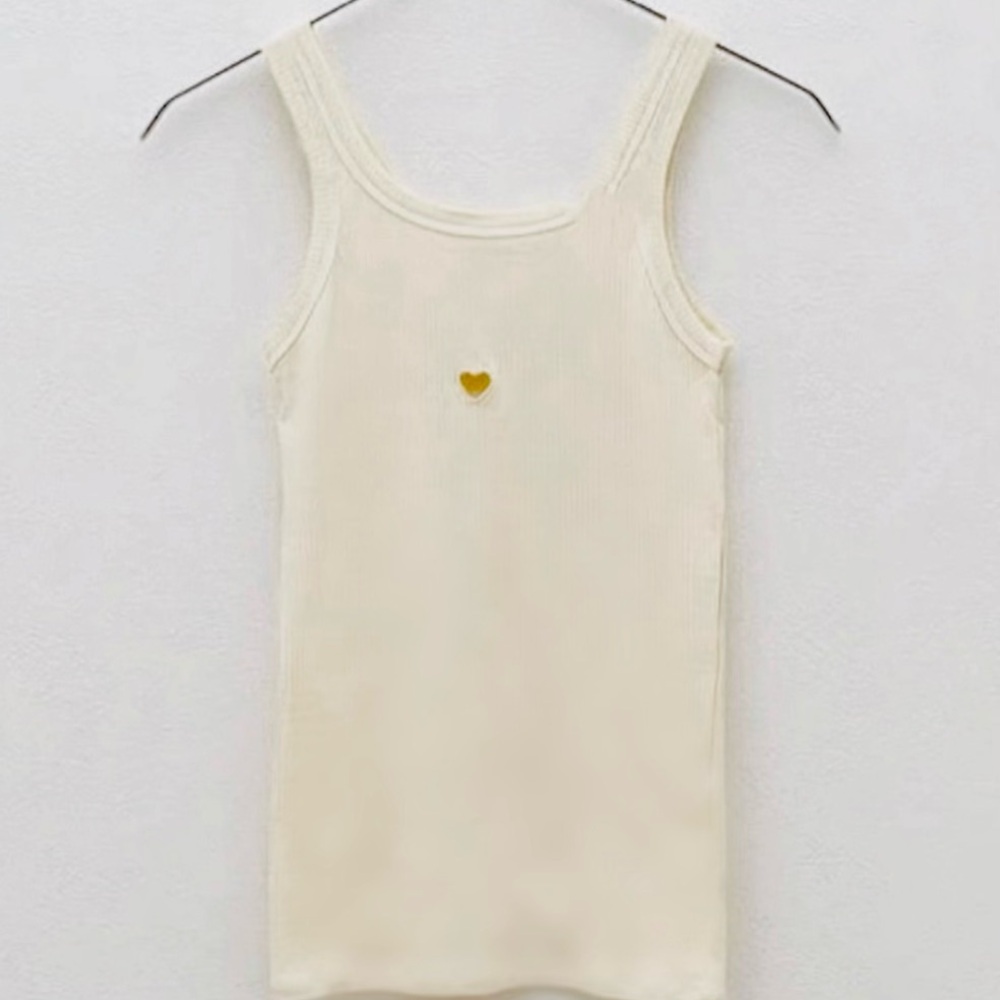 Baserange Heart Tank in Undyed Organic Cotton